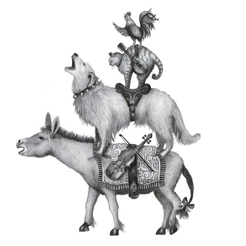 Horse and two dogs at circus